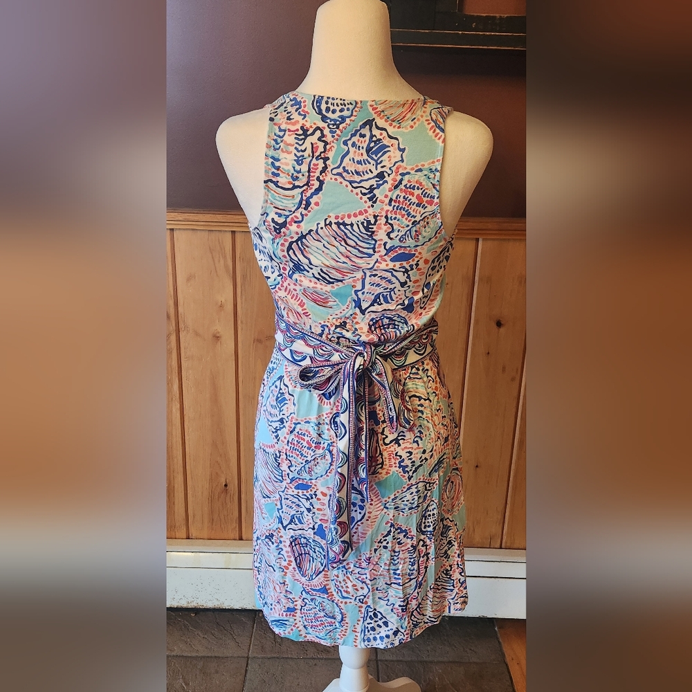 Lilly Pulitzer Belina Wrap Dress Shell Me About It Pink and Blue Size XXS - Picture 4 of 11